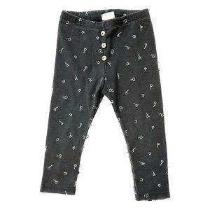 Zara | Charcoal Gray Alphabet Ribbed Leggings